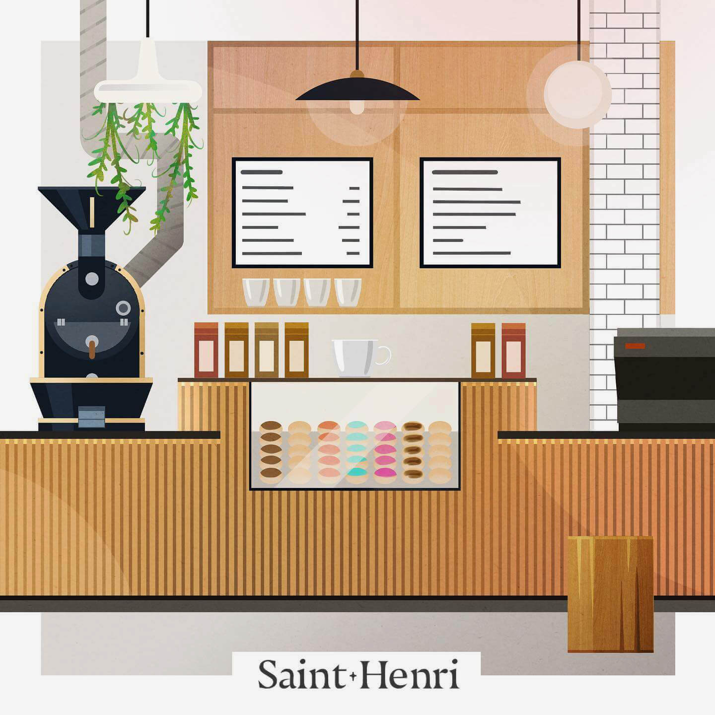 Illustration of a coffee shop