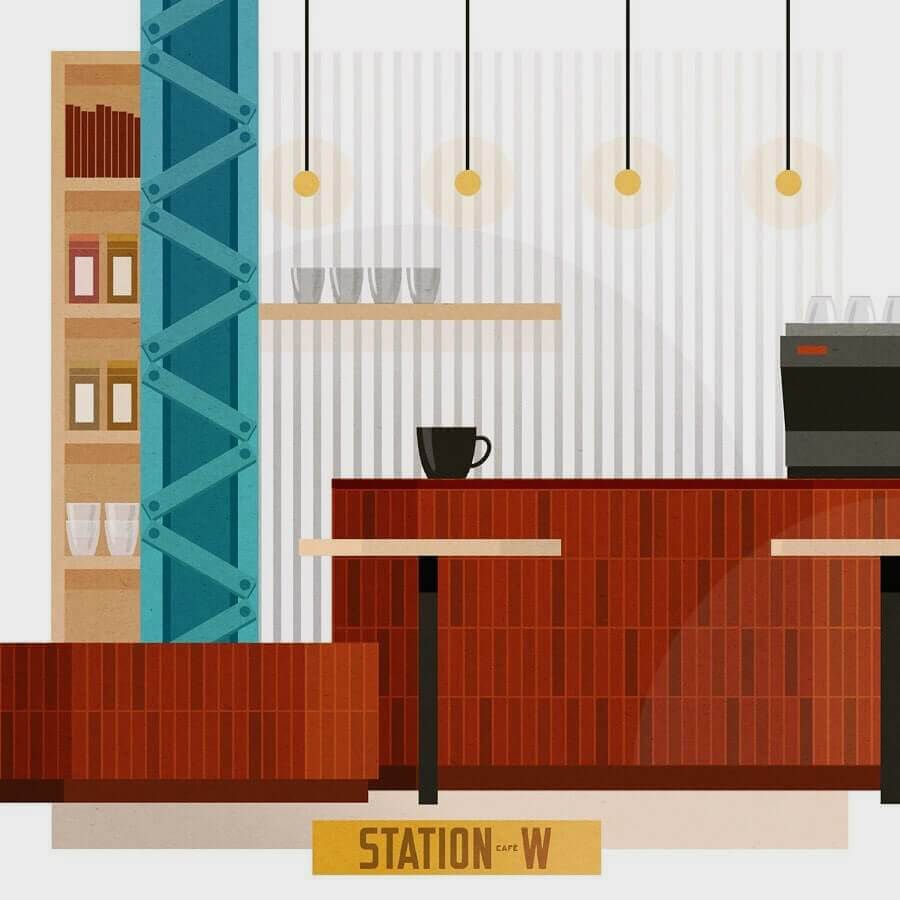 Illustration of a coffee shop