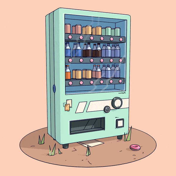 Animated gif of a soda vending machine